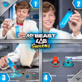 مجموعة من أنبوبي اختبار من لعبة MrBeast Lab Swarms، عبارة عن لعبة تجميعية.